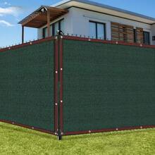 1pc Heavy Duty Green PE Privacy Screen Fence, Garden Privacy Weatherproof Shade Netting, Suitable For Garden, Patio, Backyard - Indoor & Outdoor Use, No Electricity Needed, Hanging Style Enhances Yard Aesthetics, 90% Shading Reusable Privacy Fence Cover - High Quality PE Vinyl Material With Metal Grommets And 6-Line Reinforced Edges, Dark Green Suitable For Patio Trellis, Outdoor Fencing - 1PC - View 2