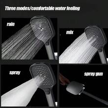 Cabezal de ducha cuadrado de mano, cabezal de ducha de mano con interruptor de llave, cabezal de ducha súper presurizado de tercera velocidad con pistola rociadora, cabezal de ducha súper presurizado con gran salida de agua, cabezal de ducha para baño. - alcachofa de la ducha - Ver 7