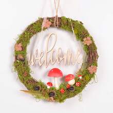 1pc Spring/Summer Rustic Faux Succulent Wreath With Welcome Sign, Farmhouse Home Front Door Wall Garden Decor - Wreath - View 17