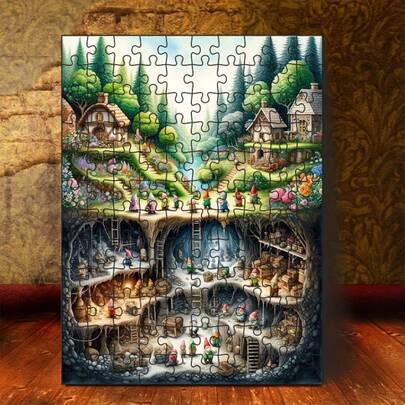 1 Box Vintage Ink Painting Lanting Juxing Puzzle, 30x40 Cm/11.81x15.75 Inches, Large Adult Vibrant Jigsaw Puzzle DIY, Suitable For Home Decor, Vivid Colors, Large Family Intellectual Game, Quality Paper, Sturdy Material, DIY Enthusiasts Art Decoration, Holiday Gift Anime Peripherals, Frameless