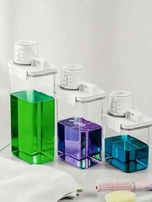 Multi-Functional Hand Soap Refill Bottle/Laundry Detergent Bead Storage Bottle, Leak-Proof Laundry Liquid Sealed Bottle, Suitable For Laundry Liquid, Hand Soap And Bathroom Products; Can Also Be Used For Kitchen Products. - Multicolor - View 4