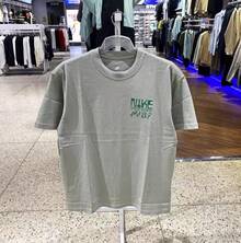 Nike 夏季新款健身训练印花宽松透气男士运动休闲圆领T恤 - 灰綠色 - 查看 6