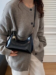 Túi đeo chéo nữ thanh lịch, dung tích lớn, chất liệu nylon chống thấm nước, thiết kế thời trang đa năng phù hợp cho người đi làm, dây đeo vai có thể điều chỉnh, phụ kiện du lịch sành điệu và nhẹ nhàng. - màu đen - Xem 2