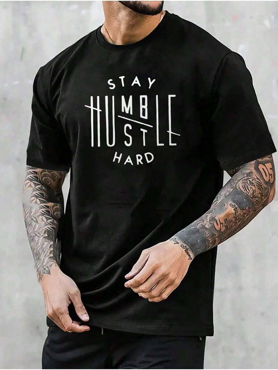 Men's T-Shirt, Classic Graphic Tee, Soft And Comfortable Men's T-Shirts, Script Logo, 180g, 100% Cotton. Suitable As A Gift. Women's T-Shirt. Elegant Blouses. Boho Chic. Soft, Breathable, And Comfortable Women's Top, Ideal For Spring, Summer, And Autumn, Perfect For Vacations, Travel, And Everyday Wear. - 黑色 - 查看 1