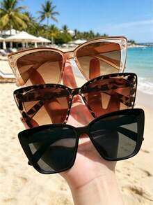 3pcs/Set Women's Multi-Color Cat Eye Fashion Glasses, Y2K Street Style Accessories, Suitable For Summer Wear, Back To School, Beach Party - A - View 10