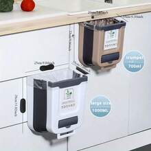 Foldable Car Trash Can, Wall-Mounted Kitchen Trash Can With Hinged Door - Heavy-Duty Compact Car Trash Can, Open Design For Easy Use, Suitable For Cars, SUVs, Trucks, An Ideal Choice For Drivers And Passengers, Wall-Mounted Trash Can - A - View 3