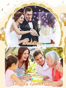 6pcs/Box Long Spiral Metallic Cake Candles, Thin Coil Birthday Candles With Holders For Cake Decoration, Suitable For Birthday Party, Graduation Season, Wedding, Celebration And Other Events - View 2
