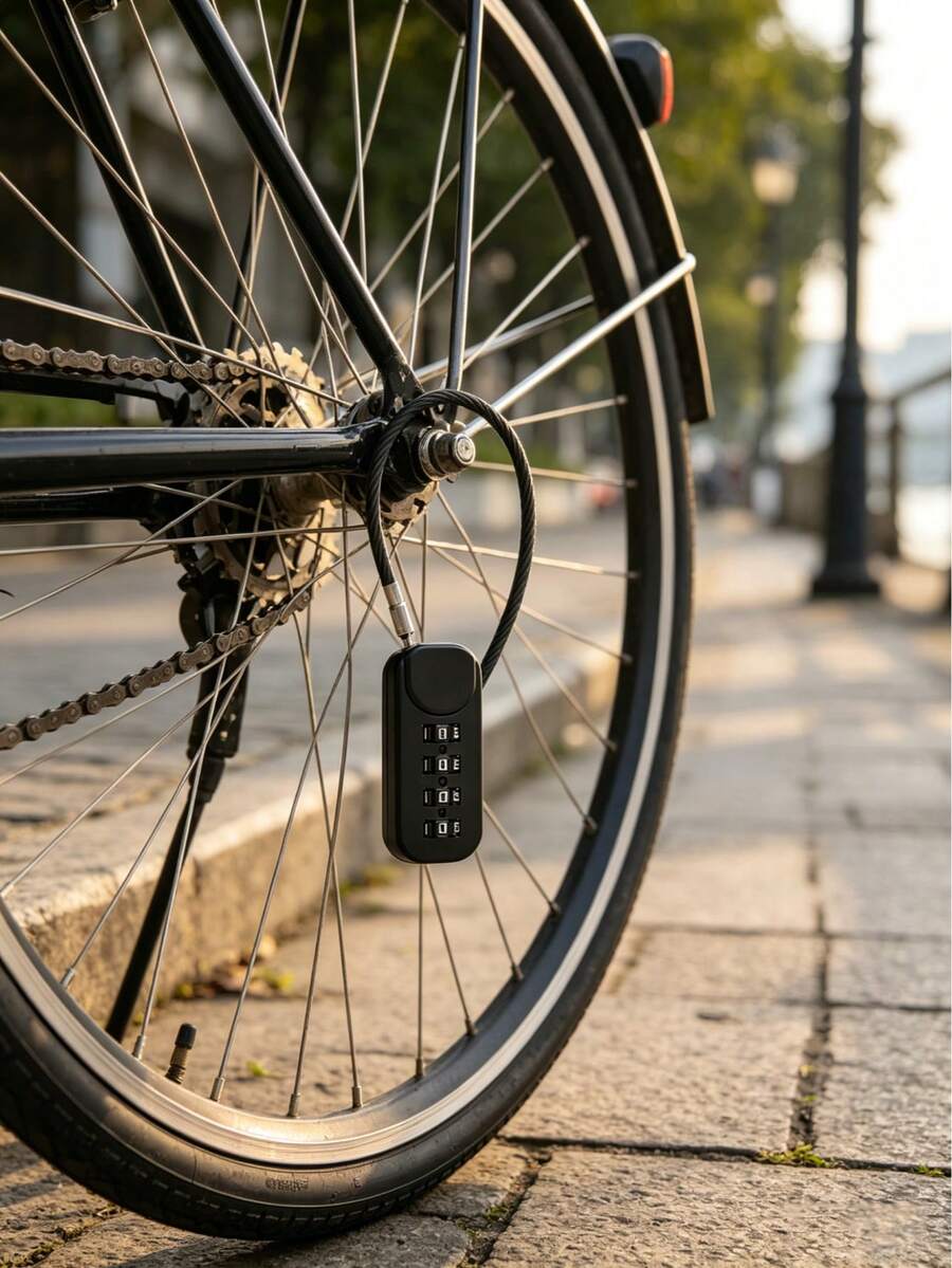 1pc Bicycle Anti-Theft Password Lock, Multifunctional Padlock - Keyless Design, Unisex, Suitable For Helmet, Backpack, Suitcase, Gym Locker, Essential For Travel & Camping