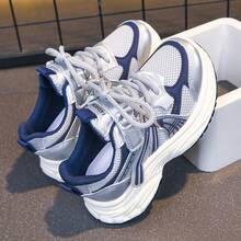 New Kids Thick Sole Athletic Shoes, Breathable Mesh Running Shoes Suitable For Boys And Girls, Non-Slip Lightweight Sports Training Shoes, Kids Casual Sports Shoes Suitable For School And Outdoor - Royal Blue - View 3