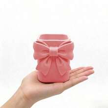 1 cutie de depozitare pentru unghii cu papion, recipient organizator de birou drăguț pentru pensule de machiaj și instrumente de unghii, cu decor adorabil cu papion - Multicolor - Vizualizare 6
