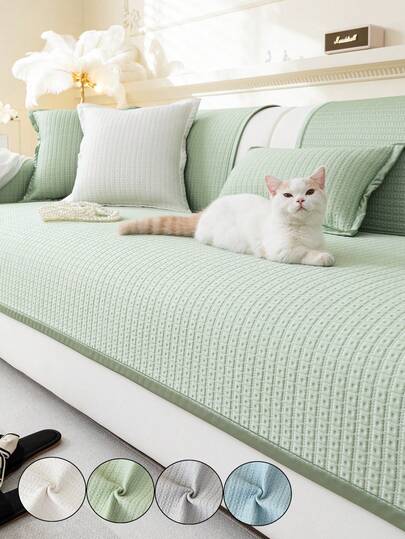 1 chiếc đệm sofa cho thú cưng màu trơn tối giản, chống trầy xước, chống trơn trượt, có thể giặt, phù hợp cho mọi mùa.