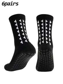 3/6双装男女通用波点防滑足球袜，透气耐穿跑步瑜伽健身运动袜 - 彩色 - 查看 4