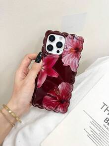 Ốp lưng điện thoại dày dặn, chống sốc, họa tiết hoa lượn sóng tối giản màu kem, tương thích với iPhone 17pro/17Air/17/17promax/16/11/16pro/16plus/16promax/16e/15Promax/13/14/12/XS/XR/7G/8P, chống rơi vỡ. - Nhiều màu - Xem 3