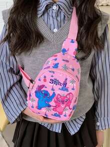 Disney Túi đeo hông mini, túi đeo ngực thời trang cho trẻ em, ví cho bé gái, ví đựng tiền xu hình Stitch hoạt hình, túi đeo vai chéo đựng đồ chơi, túi du lịch, quà tặng ngày lễ - Nhiều màu - Xem 5