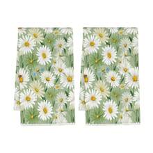 2pcs Kitchen Towels, Modern Kitchen Utensils Watercolor Green Leaf Floral Pattern Microfiber, 40*60cm Single-Sided Printed Dish Towels, Suitable For Restaurant Kitchen, Holiday Gift - Multicolor - View 12