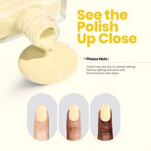 Beetles 15ML Butter Yellow Nail Polish - Melt Like Butter, Pastel Yellow Nail Polish Quick Dry, Soft Color Spring Nails, Long-Lasting Pastel Nails, Fingernail Art Effect For Manicure Salon - 像黃油一樣融化 - 查看 6