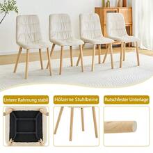Sillas de comedor - Blanco + Madera + Tela + Madera maciza + Juego de 21 - Ver 5