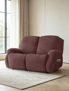Waterproof Recliner Chair Cover Reclining Sofa Cover Jacquard Leaf Pattern 1pc - Coffee Brown - View 2