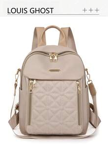 Luxury Quality *Multi-Functional Design! Women's Rhombus Waterproof Oxford Backpack, Suitable For Commuting/Travel/Daily Use! Detachable APS Adapts To Different Scenarios; Separate Compartments For Phone, Umbrella, Laptop And Cosmetics. Whether For Commuting, Campus Life, Weekend Trips Or Short Travels, It Can Be Your Reliable And Practical Companion, Covering All Your Travel Needs Throughout The Year. - Multicolor - View 13