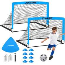 Linlin Stationery Store Pro-Grade Backyard Soccer Goal Tear-Resistant 5-Layer Polyester Soccer Net And 10mm Poles For Maximum Durability 4x3ft/6x4ft/7x5ft  Up Portable Soccer Training Equipment Set With Size 4 Ball - Blue - View 7