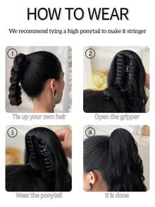 WIGGAGA 夏季时尚灵感 女士度假穿搭 情人节夏季穿搭 夏季长卷发 5 夹式接发片 女士女孩 24 英寸夹式接发片 - 漸變灰色 - 查看 8