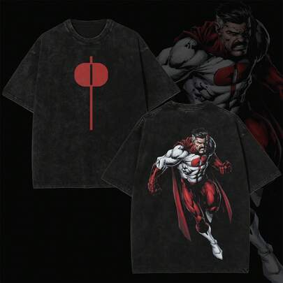 Vintage Animated Viltrum Hero Omni-Man Inspired T-Shirt – Retro 2000s Nolan Grayson Invincible Graphic Tee, Viltrumite Superhero Shirt, Unisex Streetwear Cotton Tee,Cosplay