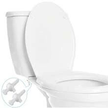 1/2 件装马桶座圈螺丝更换套件，塑料螺栓，带塑料螺母和垫圈，用于固定马桶座圈顶部，白色 - A - 查看 5