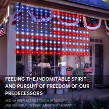 1PC, 210LED USB Powered American Flag LED Curtain String Lights 4th Of July Patriotic Fairy Lights For Independence Day Home Garden Yard Patio Balcony Indoor Outdoor Festival Celebration Bedroom Living Room Decor (Without Battery) - LED String Light - View 6
