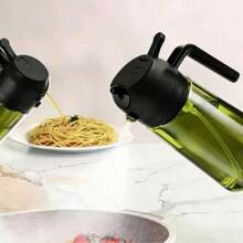 Light-Proof Oil Sprayer Bottle, 2-In-1 Spray & Pour Kitchen Oil Dispenser, Transparent Press-Type Atomized Glass Oil Bottle - View 6