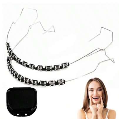Fake Braces Temporary Toot Ration Wit S And Wire Re Fake Braces Kit  Ortists To Explain  Dental Students To Practice S Falsos Para Dientes Black
