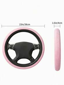 1 pieza Funda para volante de coche, diseño de malla transpirable, suave y cómoda, para uso en verano, adecuada para coches, SUV y ajuste universal, a prueba de polvo y suciedad, rosa para damas - Multicolor - Ver 11