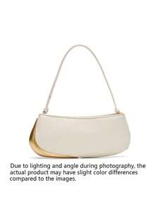 Metal Detail Shoulder Bag, Fashion Designer Shoulder Handbag, Luxury Top Handle Underarm Bag, Perfect For Daily Style - Multicolor - View 12