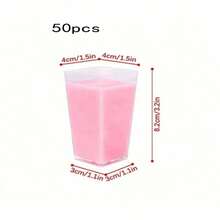 10/20/30/60个装长方形带盖甜点杯 - 透明派对杯，适合户外使用，非常适合盛装酸奶、冰淇淋、芝士蛋糕和迷你甜点 - 生日、婚礼、节日（圣诞节、开斋节）和庆典甜点托盘 | 节日甜点展示 - 透明 - 查看 15