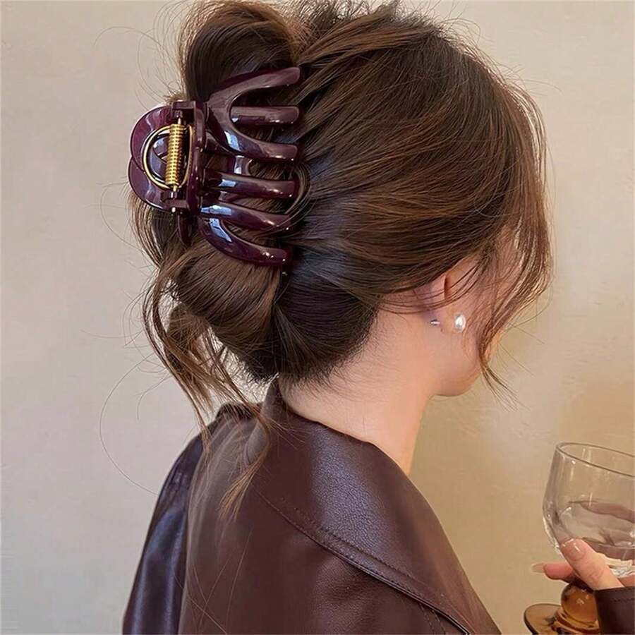 Kẹp tóc hình quả bí ngô lớn, phù hợp với tóc dày, kẹp búi tóc cao cấp mới năm 2025, phụ kiện tóc mùa thu/đông dành cho nữ, phù hợp với trang phục ngày lễ, du lịch, sinh nhật. - Nhiều màu - Xem 1