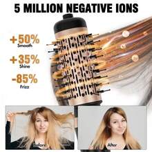 DAILYLIFE Rotating Hair Dryer Brush, Hot Air Spin Brush Set With 2 Inch And 1.5-Inch Brushes, Ionic Function And ALCI Safety Plug - US A Type Plug(110-127V) - View 6