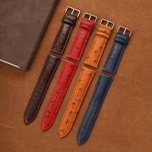 Women Ostrich Texture Watch Band 18mm 20mm 22mm Quick Release Spring Bar Replacement Fashion Personalized Genuine Leather Wristband - Mouldless - View 4
