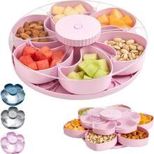 1 đĩa ăn nhẹ chia ngăn có thể xoay, thích hợp để đặt trong phòng khách. - Nhiều màu - Xem 9