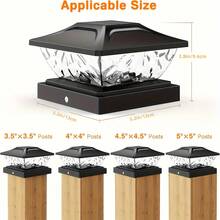 Post Cap Lights Suitable For 4x4 4.5x4.5 5x5 Posts - Outdoor Solar Deck Lights With -Controlled Solar Lights, Plastic Fence & Deck For Garden,, Balcony, Rooftop (Black) - Post Cap Lights (Black) - 查看 4