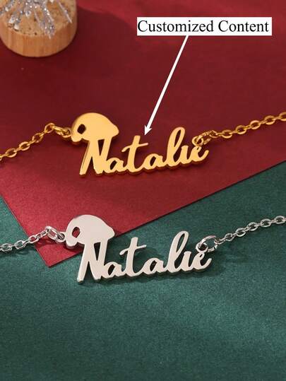 Personalized Name Necklace Pendant, Suitable For Daily Wear And Special Occasions, Ideal Elegant, Charming, Sparkling Accessory, Creative Gift, Personalized Design Perfect For Daily Wear