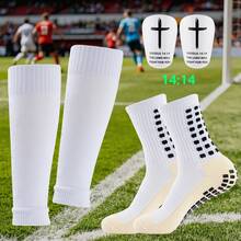 1 Set Soccer Gear Set (Soccer Socks + Leg Sleeves + Shin Guards) For Soccer Training, Effectively Wraps The Legs - Multicolor - View 11