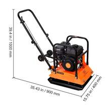 Plate Compactor, 6.5 HP 196CC Gas Engine, 5700 VPM Vibrating Ground Rammer, 4047 Lbs Compaction Force, 21 X 16 In Plate, Walk Behind Compactor For Paver Landscaping, Asphalt, Foundation, Soil - 336sq.in - View 10