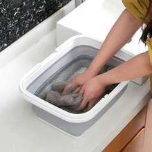 Collapsible Silicone Cleaning Bucket With Handle – Foldable Laundry & Mop Basin, Space-Saving Portable Water Tub For Home & Travel - View 4
