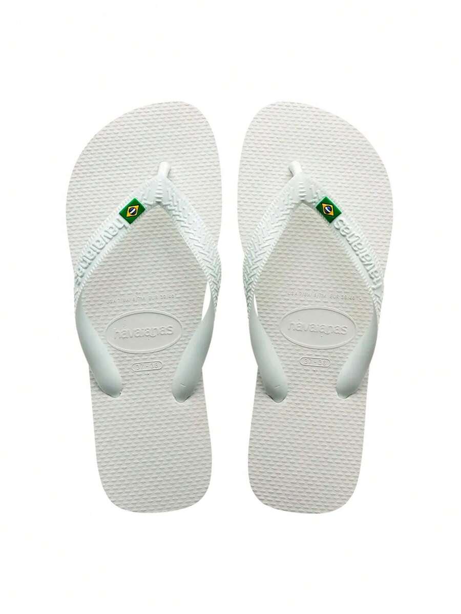 "HAVAIANAS Unisex Grey Flip Flops - Timeless Comfort With 100% PVC Straps & -Durable- Rubber Sole, Available In Sizes 39/40 To 45/46 - Perfect For All Seasons, SS24/SS25 Collection - Ideal For Beach Or Casual Wear, Ensuring Long-Lasting Durability & Style - Experience Exceptional Footwear Versatility With These Stylish, High-Quality Sandals - A Must-Have For Your Year-Round Wardrobe" Blanco - 白色 - 查看 1
