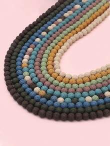 1 Strand Colored Lava Beads 8mm Natural Volcanic Stone Beads Round Loose Gemstone Stone Beads For Diy Bracelet Necklace Earrings Jewelry Making - Volcanic Stone - View 7
