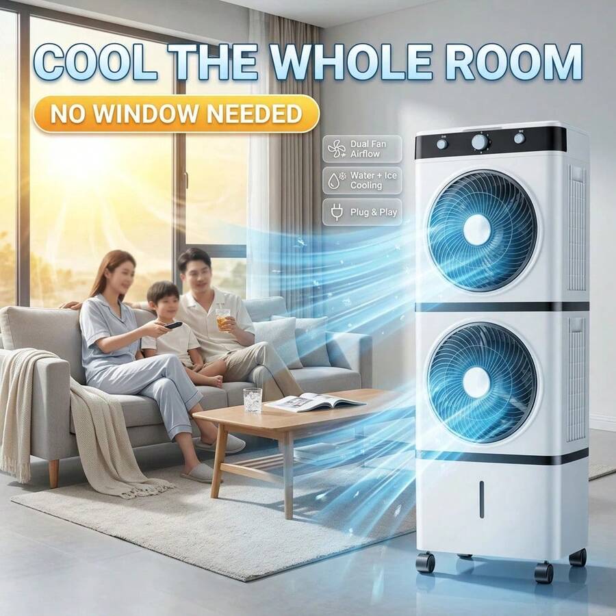 Portable Air Cooler 4 Ice Packs, 3-In-1 Evaporative Cooling Fan, Quiet Room Cooler For Bedroom Office - 查看 1
