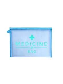 Nécessaire de malha com logo "Medication" em azul-petróleo brilhante, estojo portátil, bolsa de maquiagem, organizador de cuidados com a pele, item essencial para viagens, volta às aulas, material escolar, presente para madrinhas, presente de Dia das Mães, presente de aniversário, presente para amigos e professores, bolsa para guardar medicamentos, organizador de banheiro, porta-joias, porta-batom e porta-maquiagem, nécessaire para estudantes, presente para esposa, família, amigos e colegas de trabalho. - Multicolorido - Ver 14