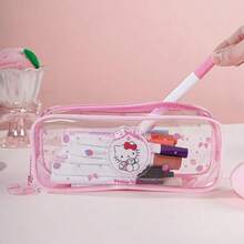 DOBBLE Hộp đựng bút bằng nhựa trong suốt chính hãng, túi đựng bút chì trong suốt dành cho nữ sinh, dụng cụ văn phòng phẩm. - A - Xem 5