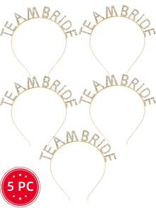 1pc/10pcs Bridal Party English Letter Alloy Shiny Rhinestone Wedding Hair Accessories - Silver - View 10