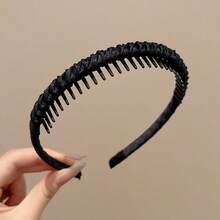 1/2 件装 女士缠绕式高骷髅头发箍带齿防滑断发发带洗脸发夹优雅头饰发带发箍 - 彩色 - 查看 7