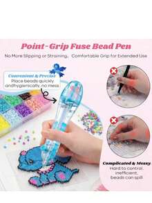 5毫米热熔珠笔套装，适合节日DIY、串珠工艺美术套装，可用作圣诞节和生日礼物 - A - 查看 4